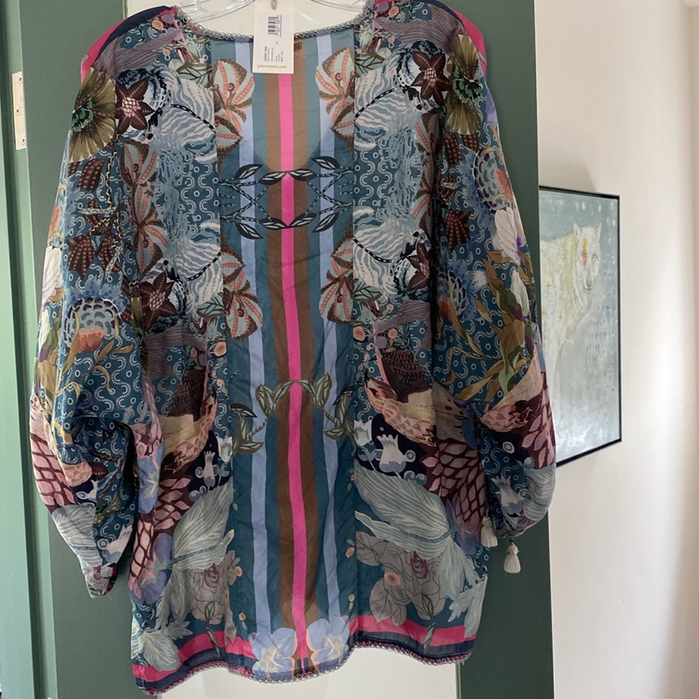 Johnny Was Aran Georgia Silk top - Picture 2 of 10